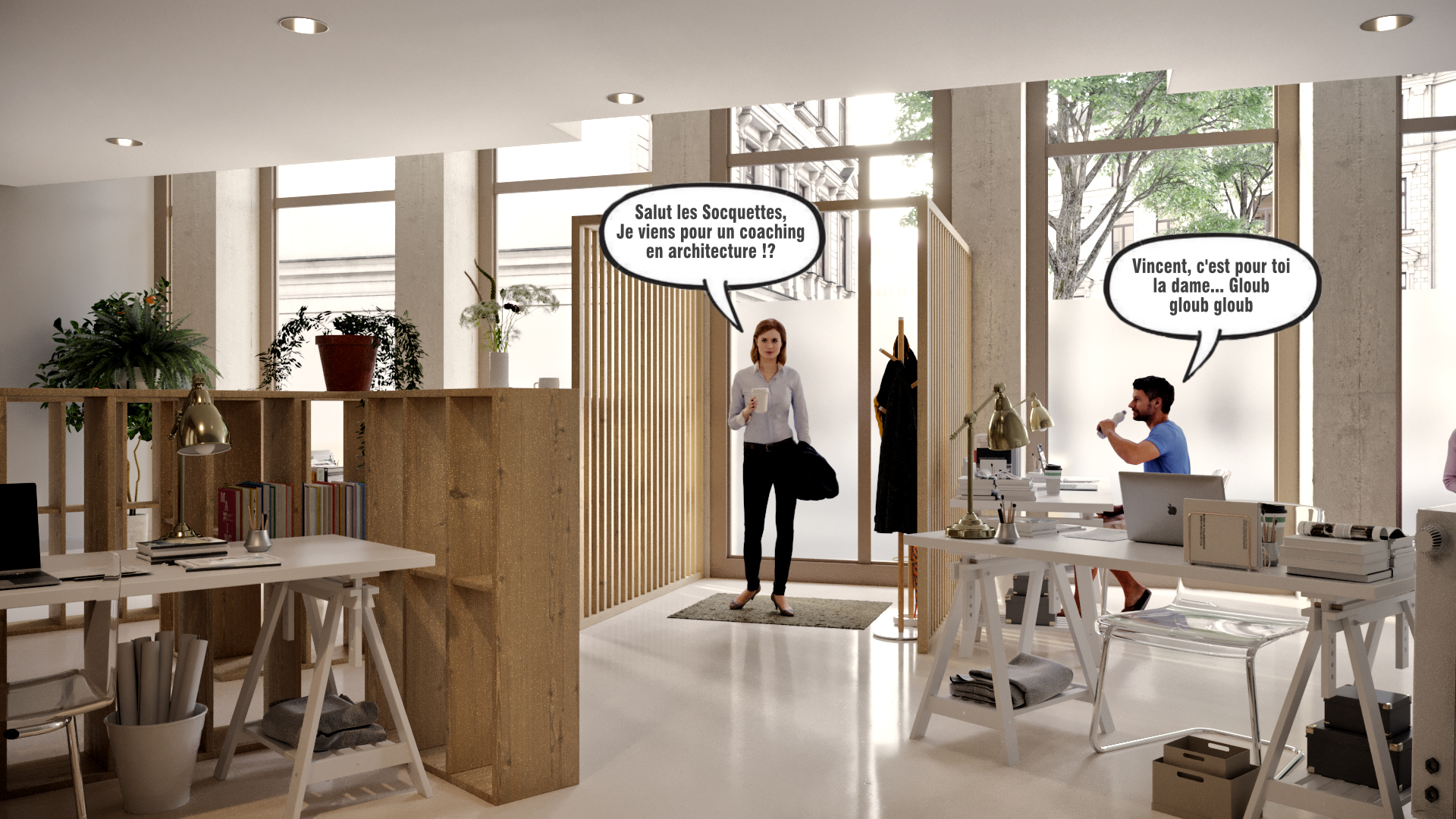 Un projet de sas d'entrée chez Soco (notre collectif de bureaux)